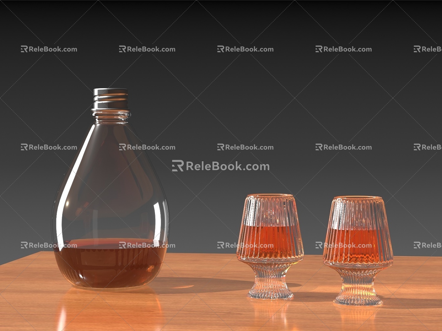 Wine Wine Wine Cocktail Glass Wine Bottle 3d model