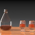 Wine Wine Wine Cocktail Glass Wine Bottle 3d model