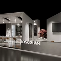 RONGGUAN Modern Exhibition Booth With Reception Counter Display Area And Lighting