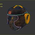 Protective Leather Helmet With Brown Orange Accents And PRO Label Design