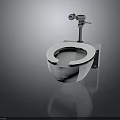 Sleek White Wall Mounted Toilet Design With Metal Flush Mechanism And Wall Bracket