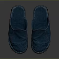 Blue Leather Slippers with Stitched Detailing and Comfortable Sole for Daily Wear