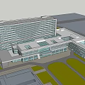 Foshan First Peoples Hospital Modern Exterior With Lawn And Pedestrians