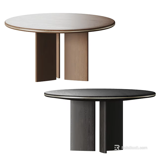Modern Light And Dark Wooden Dining Chairs With Minimalist Design For Home Decor 3d model 
