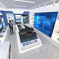 Smart Drone Specialty Store Interior With Display Models And Exhibition Counters 3d model