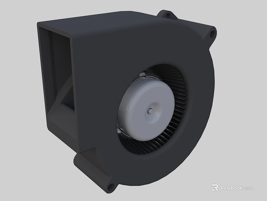 Efficient Industrial Centrifugal Blower With Square Housing And Durable Ventilation Design 3d model 