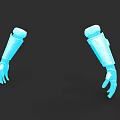 Blue Arm Sleeves 3D Model Design For Fashion Clothing Accessories