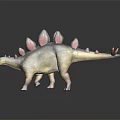 Detailed Stegosaurus Dinosaur Model With Spiked Back Plates And Red Black Tail Spikes