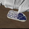 Cute White and Blue Cartoon Bear Pattern Oval Shaped Rug for Living Room Floor Decor