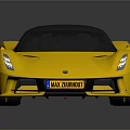 Yellow Sports Car With Sleek Design Black Roof And Large Wheels On Reflective Surface