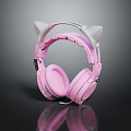 Adorable Pink Cat Ears Headphones With Modern Design And Soft Ear Cups