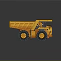 Yellow Caterpillar Heavy Duty Dump Truck Utility Vehicle With Large Tires For Mining Haulage