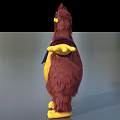 Game And Movie Character With Brown Feathers Yellow Belly Blue Bow Tie And Outstretched Arms