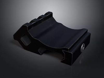 Black Metal Bracket With Curved Design And Screw Fastening Mounting Fixture 3d model