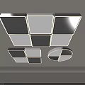 Modern Geometric Ceiling Lights With LED Strips Contrast Panels And Sleek Design 3d model
