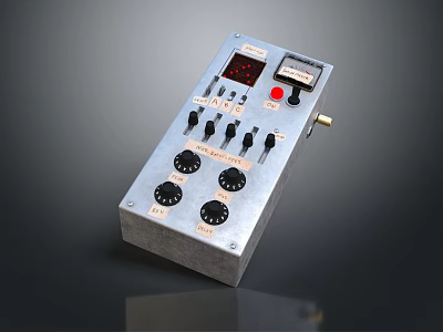 Industrial Control Panel With Sturdy Metal Casing Multiple Adjustment Knobs Buttons And Digital Display Screen 3d model