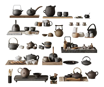 New Chinese Tea Set Zen Tea Set 3d model