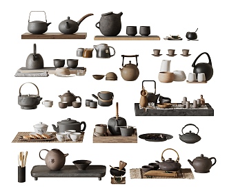 New Chinese Tea Set Zen Tea Set 3d model