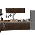 Modern Kitchen Design With Light Wood Cabinets And Hanging Utensils