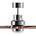 Modern Ceiling Fan With Wooden Blades Metal Frame And Light Fixture Design View