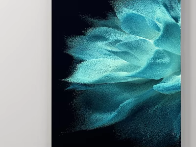 Blue Abstract Painting With Textured Floral Design And Modern Art Aesthetic 3d model