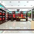 Well Lit Modern Tobacco And Wine Store Interior With Neat Full Product Display Shelves