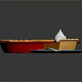 Whole Pumpkin Pie With Slice On Blue Plate And Whipped Cream And Fork