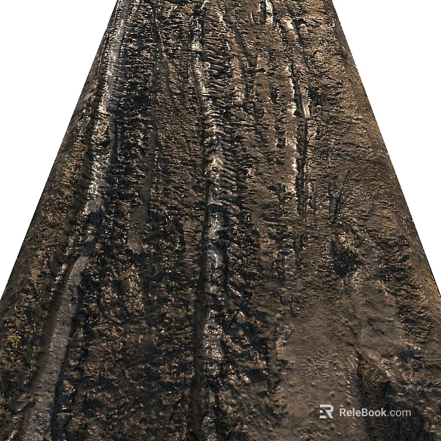 Natural Rustic Garden Ornament With Tree Bark Texture For Outdoor Decorative Use 3d model 