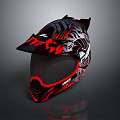 Tactical Weapon with Black Red Graphic Pattern and CAT Logo for Combat Use