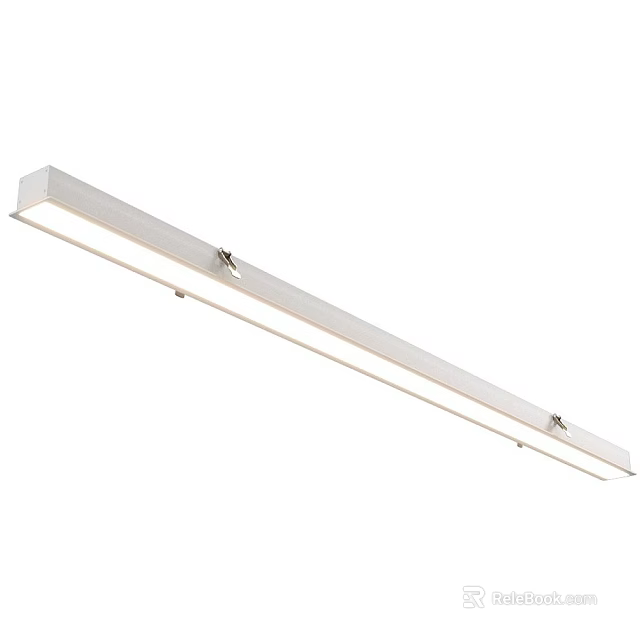 Sleek Modern Linear White LED Ceiling Light With Long Strip Design For Home Interior 3d model 