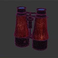 Commercial Binoculars with Vintage Design Red Fabric Covers and Metal Construction for Business