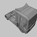 Modern Silver Truck Cab Design With Front Headlights And Wheels