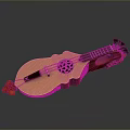 Classic Hand Carved Wooden Stringed Musical Instrument As Home Decor Accessory