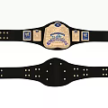WWE Intercontinental Championship Belt Featuring Black Leather Gold Logo And Metal Studs