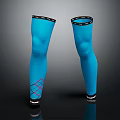 Blue Knee Sleeves with Black Edges and Pink Geometric Pattern for Sports Support