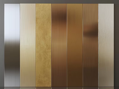 Metallic Wall Panels With Various Colors And Textures 3d model