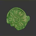 Ancient Floral Pattern Clay Clothing Accessory With Intricate Design Details