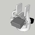 Mechanical Component With Gear Toothed Structure Connecting Parts And Black Base 3d model