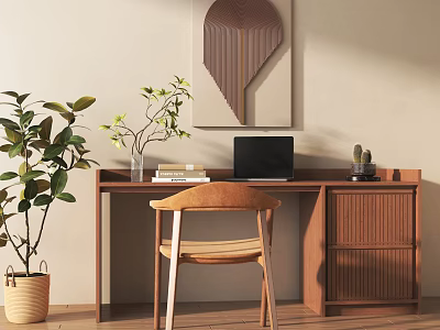 New Chinese Style Desk Chair Desk 3d model