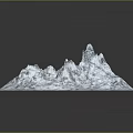 Scenic Garden Landscape Design Featuring Snowy Mountain 3D Model Artwork 3d model