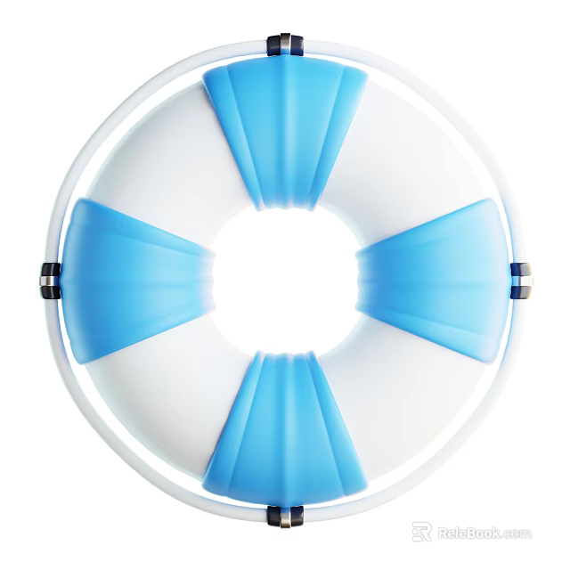 Blue And White Circular Decorative Ornament Set Featuring Smooth Surface And Modern Design 3d model 