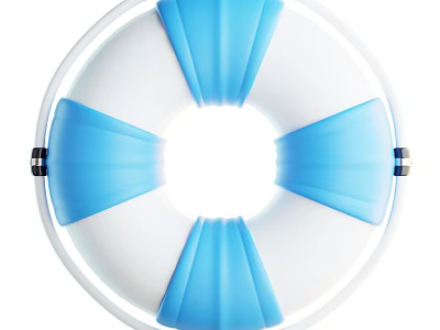 Blue And White Circular Decorative Ornament Set Featuring Smooth Surface And Modern Design 3d model