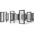 Modern Swing Doors With Metal Frames And Glass Panels For Interior Design