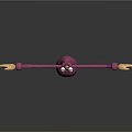 Cartoon 3D Game And Movie Character With Big Eyes Long Arms And Pink Minimalist Design