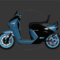 Modern Blue Electric Scooter with Black Seat Blue Lights and Silver Wheels