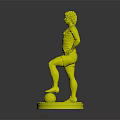 Football Player Model In Argentina Jersey Standing On Green Yellow Base With Soccer Ball
