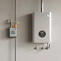 White Wall Mounted Gas Water Heater With Digital Temperature Display For Home Daily Use
