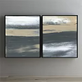 Modern abstract painting simple 3d model