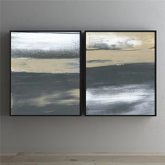 Modern abstract painting simple 3d model