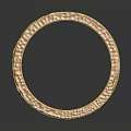 Golden Textured Bracelet With Shiny Surface And Intricate Carved Details